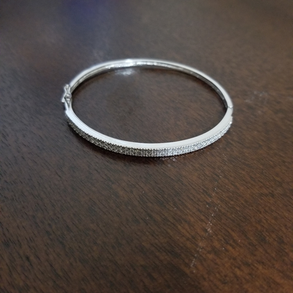 Baby Sterling Silver CZ Bangle
